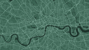 Green London city area cartography illustration.
