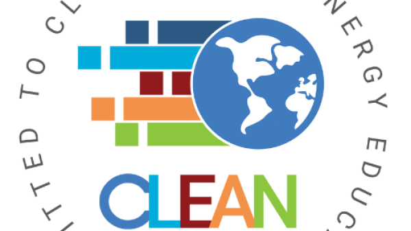CLEAN logo CLEAN logo, with the words "committed to climate and energy education" around it.