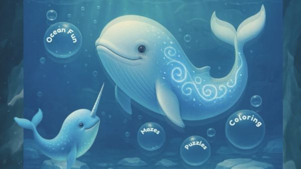 Cover of the book Sols Arctic Adventure featuring a whale and narwhal underwater with a blue ocean background.