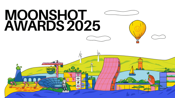 Moonshot Awards The image is a colorful and whimsical illustration announcing the "MOONSHOT AWARDS 2025."