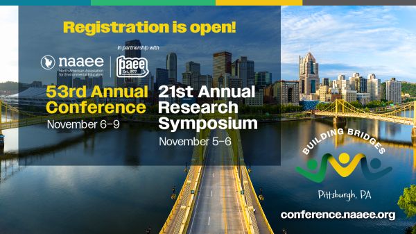 Photo of Pittsburgh skyline with text that says, "Registration is open!"