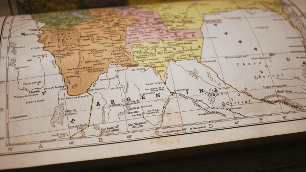 close up of a map