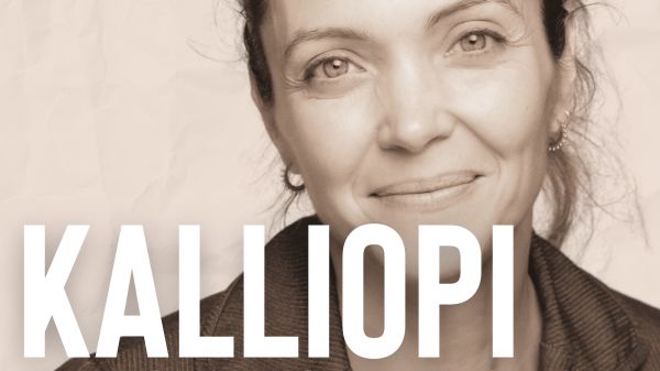 Episode art for episode 131 with Kalliopi Monoyios. Toned image of a smiling woman with hair pulled back Her image is in the background behind her name.