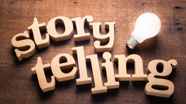 storytelling letter blocks with lightbulb