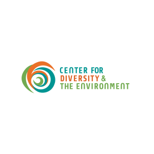 A circular blue, green, and orange logo with text "Center for Diversity & the Environment"