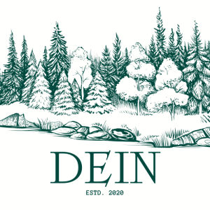 Diverse forest of trees and the letters DEIN