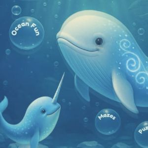 Cover of the book Sols Arctic Adventure featuring a whale and narwhal underwater with a blue ocean background.