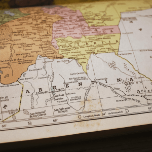 close up of a map