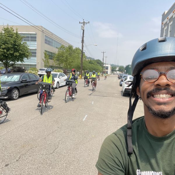 Groundwork Ohio River Valley youth going on a bike ride to sample air quality.