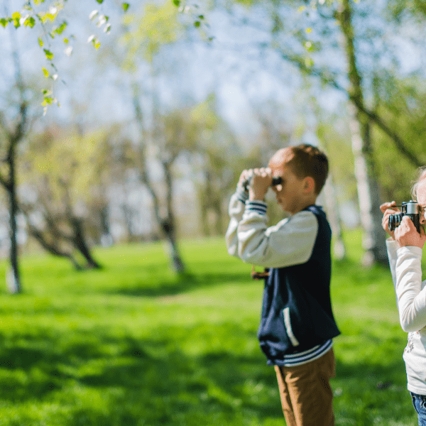 Children birdwatching